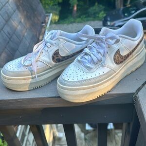 Nike size 8 Court Vision Alta cheetah platform sneakers